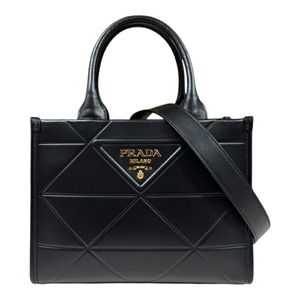 Prada Symbol Stitch Small Leather Shoulder Bag Black